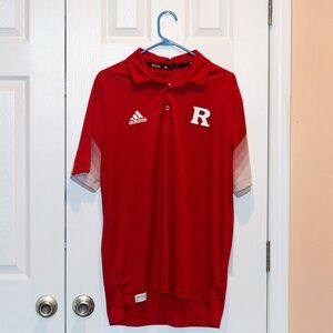 Men's Adidas Rutgers Scarlet Knights Sideline Polo Size Large Team Issue